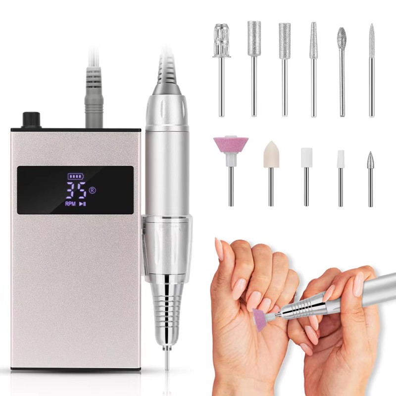 Geräuscharmes tragbares Nagelbohrset